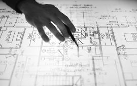 Architecture drawings blue prints black and white