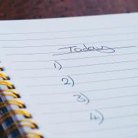 Checklist on notebook paper