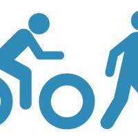 hiking and biking stick figures