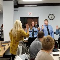 New firefighters being sworn in
