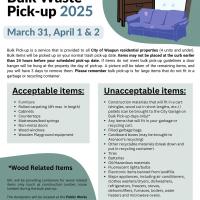 Spring Bulk Waste Pick Up Flyer 2025