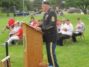 Monday's guest speaker was Command Sergeant Major Curt Patrouille. 