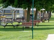 tables under trees