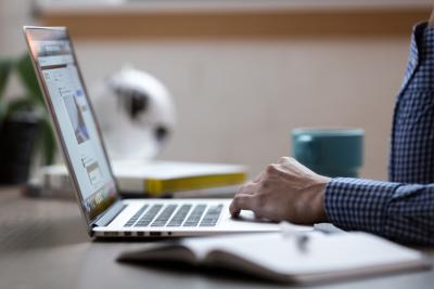 Adult using laptop