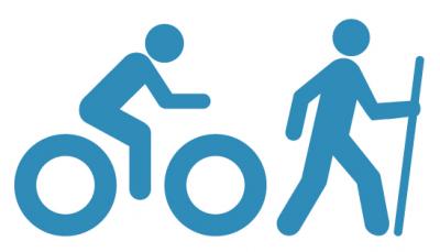 hiking and biking stick figures
