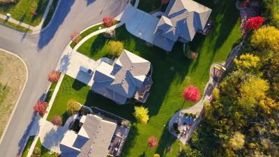 Aerial photograph of suburbs